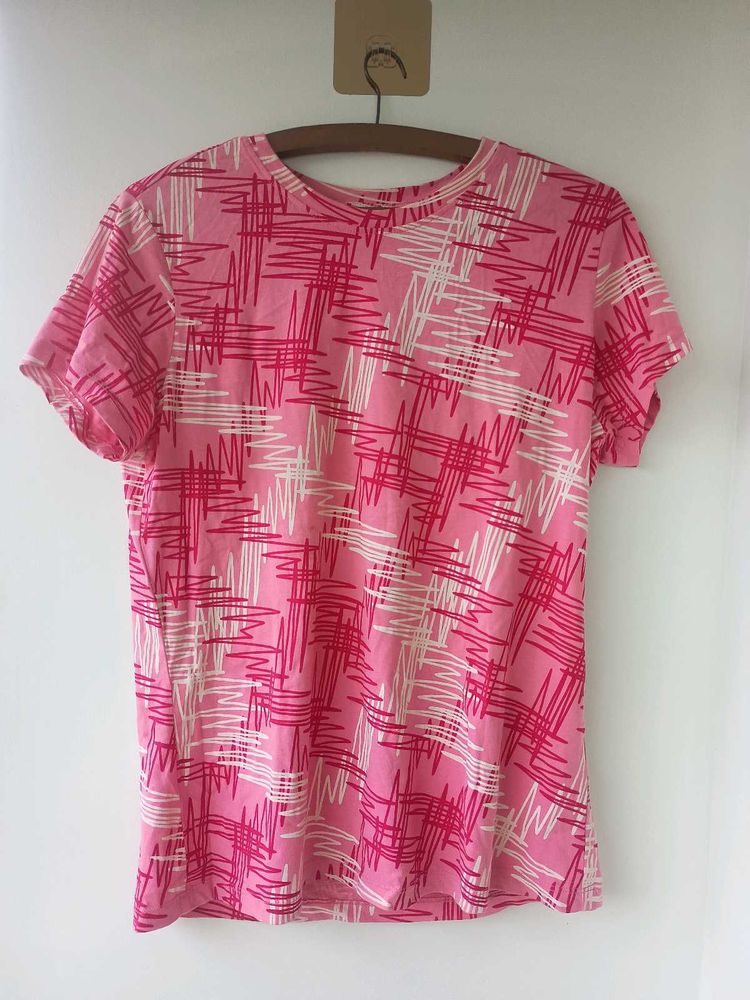 Pink Graphic T-Shirt abstract print