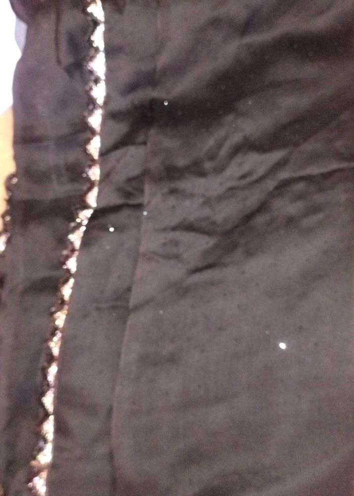 Elegant Black Saree with Embellished Border