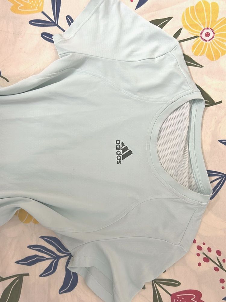 Adidas Light Blue Athletic T-Shirt