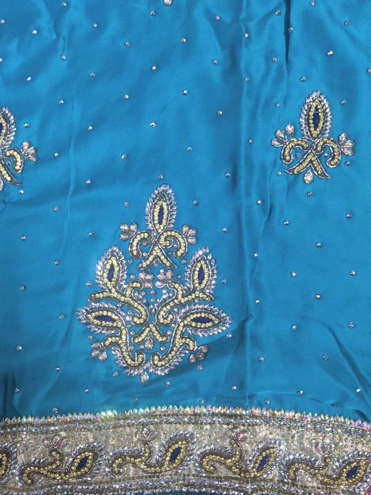 Embroidered Turquoise Fabric (NEW)