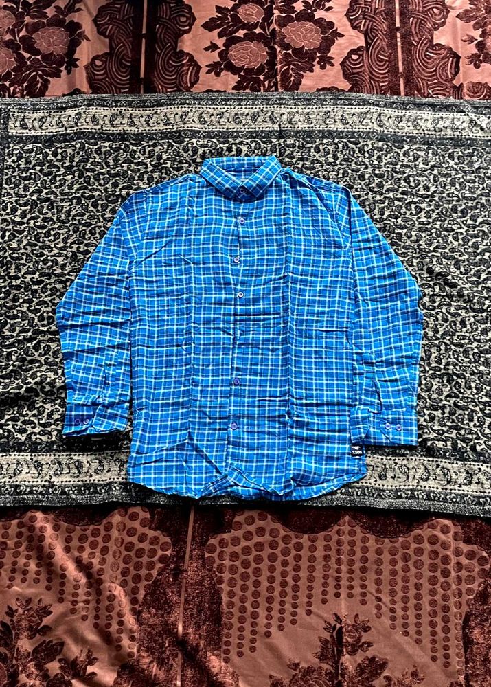 Blue Plaid Long Sleeve Shirt