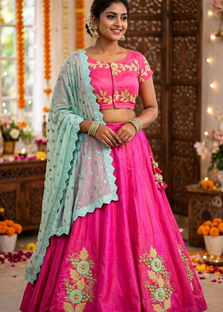 Beautiful Pink Lehenga Choli with Dupatta