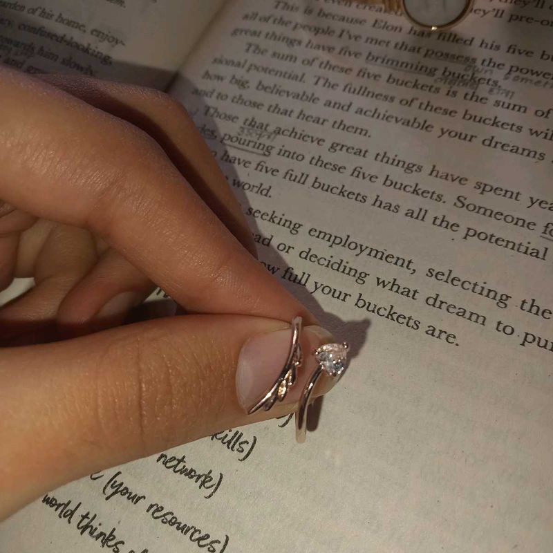 Elegant Winged Ring with Cubic Zirconia