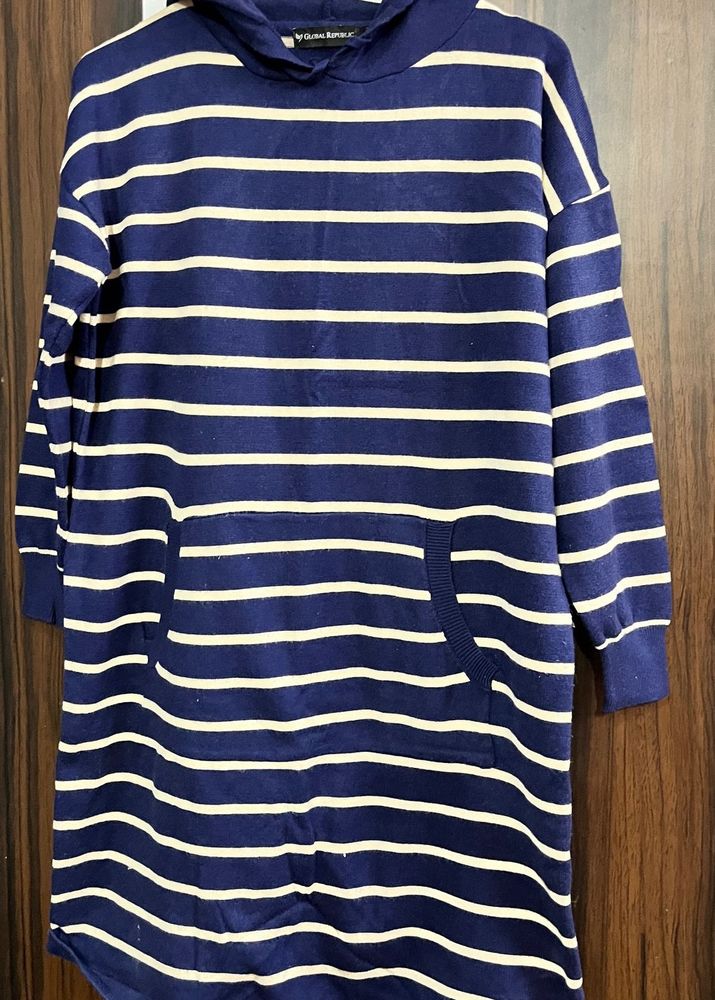 Striped Hoodie Dress