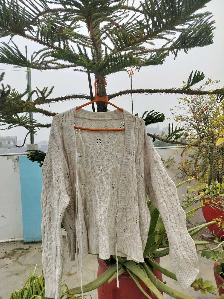 Beige Knit Cardigan