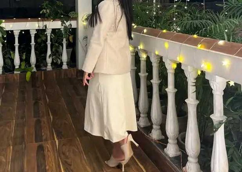 Elegant Cream Midi Dress