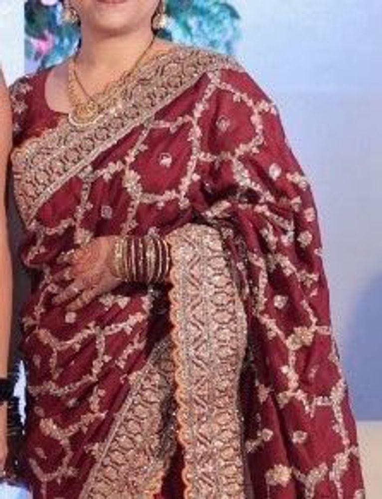 Elegant Maroon Embroidered Saree