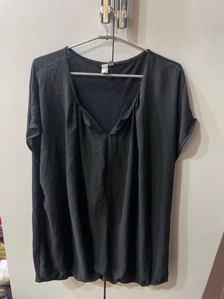 Classic Black V-Neck Top