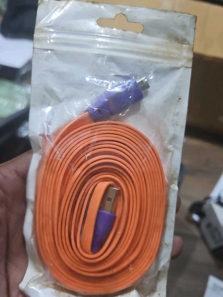 Orange USB to MicroUsb cable -3.3ft