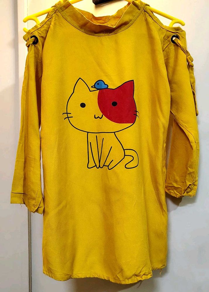 Cute Yellow Cat Top