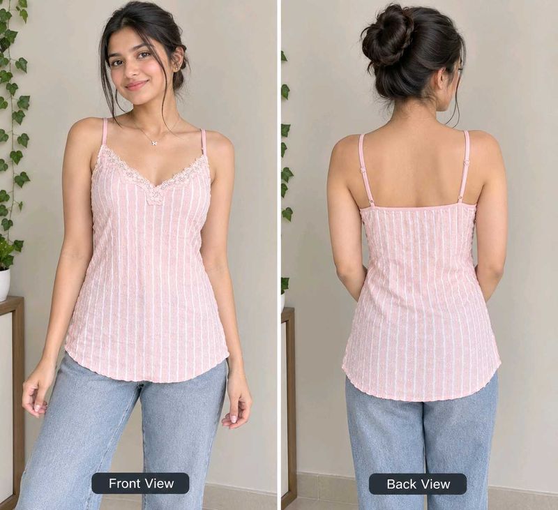 Cute Pink Striped Cami Top