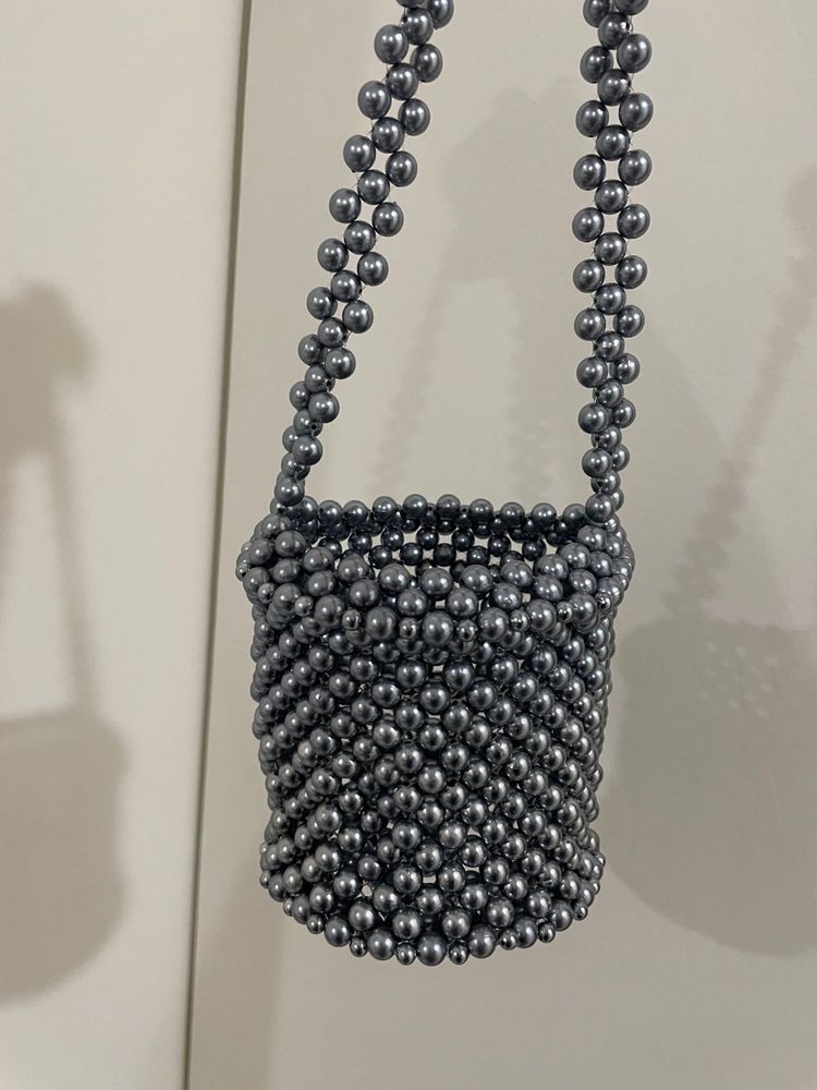 Grey bucket bag