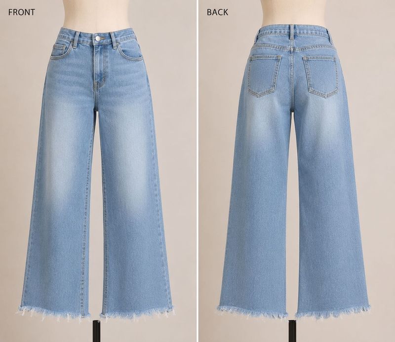 Women's Light Wash Wide Leg Jeans