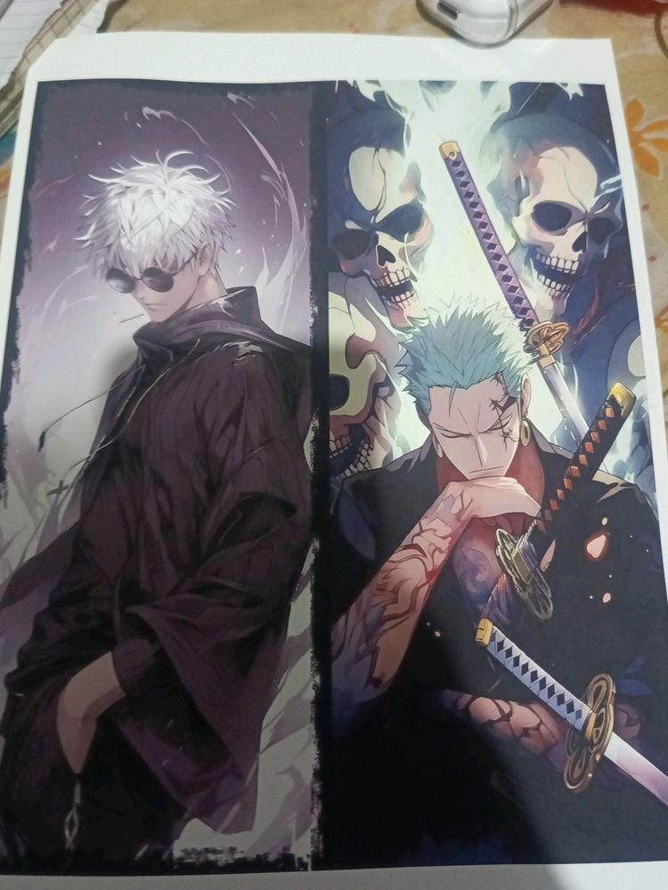 Zoro And Gojo Poster A4 Paper