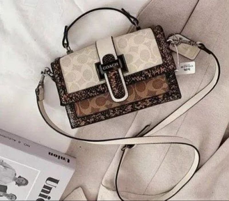 Coach Signature Print Shoulder Bag
