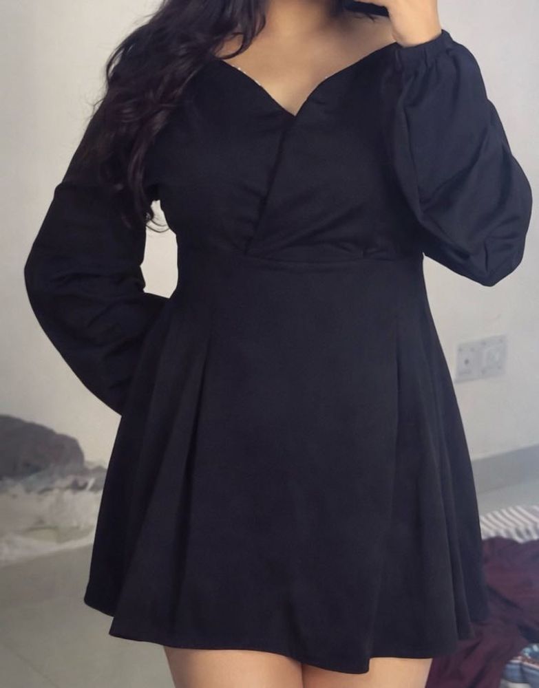 Stylish Black Off-Shoulder Mini Dress