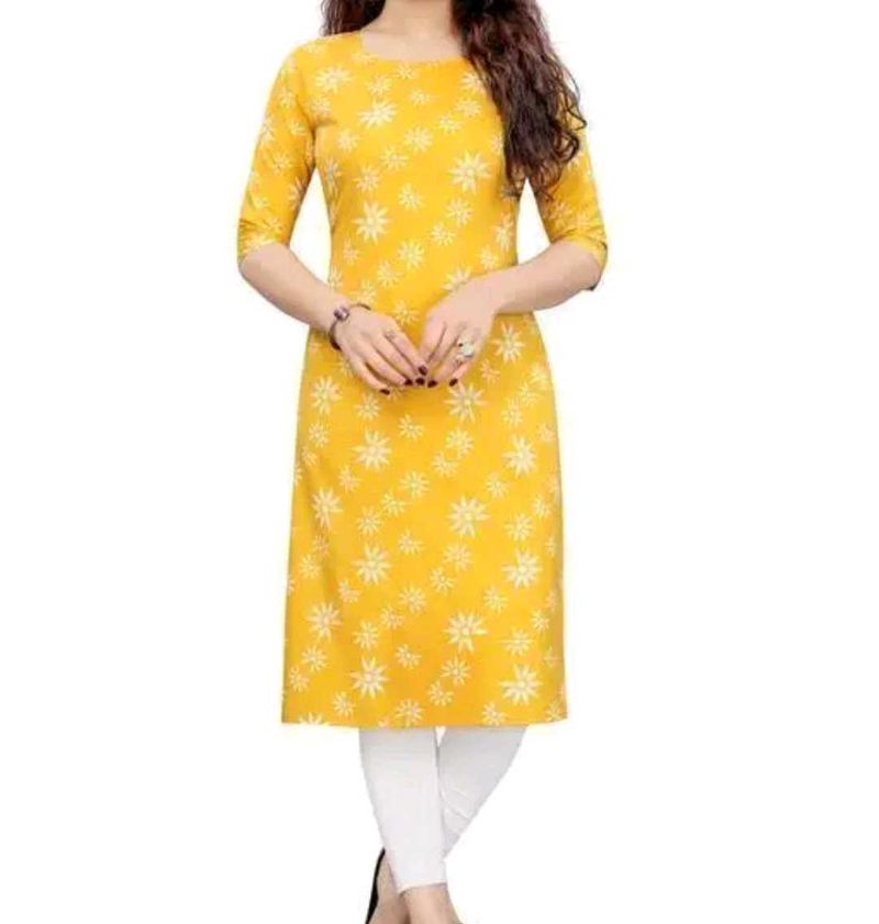 Yellow Floral Print Kurti