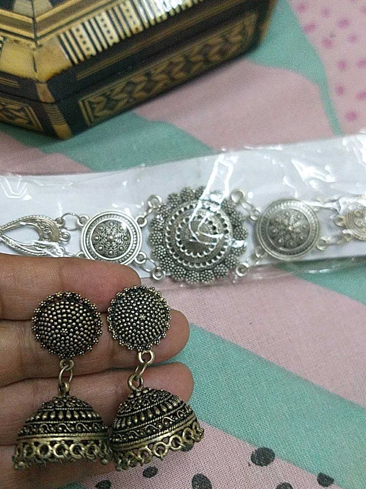 Choker And Jhumka Earring Set