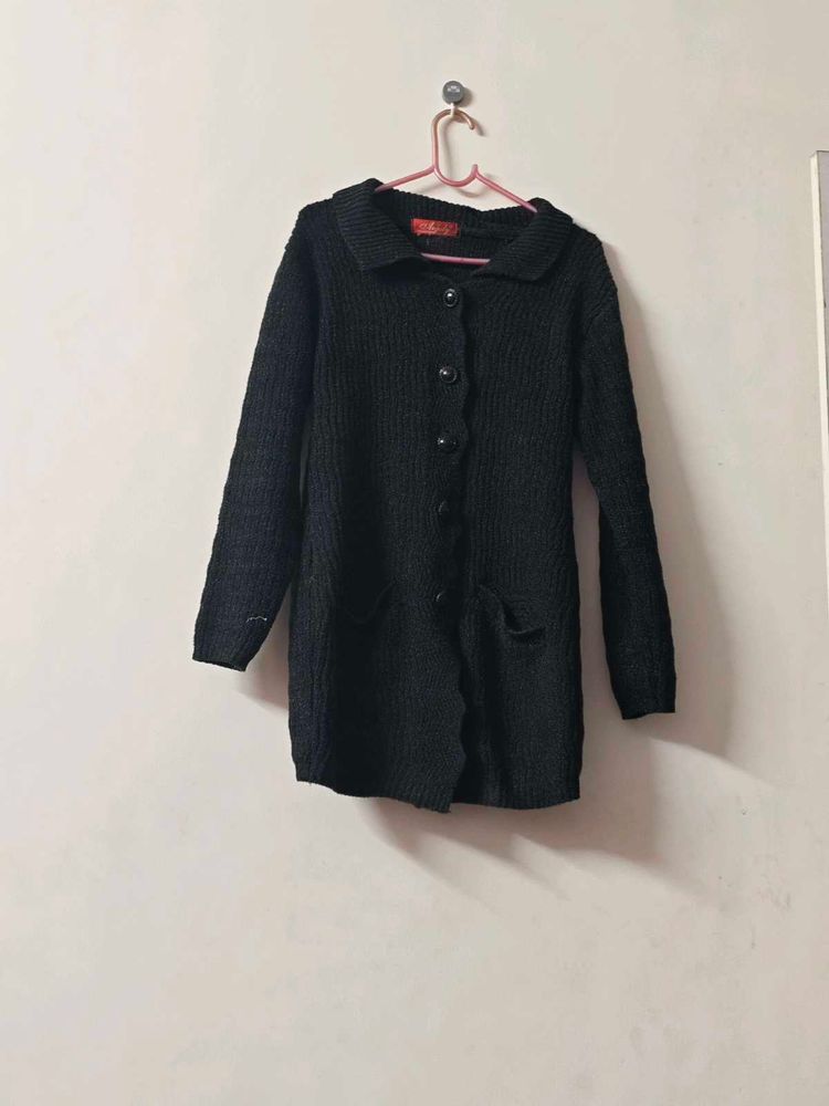 Chic Black Knit Cardigan