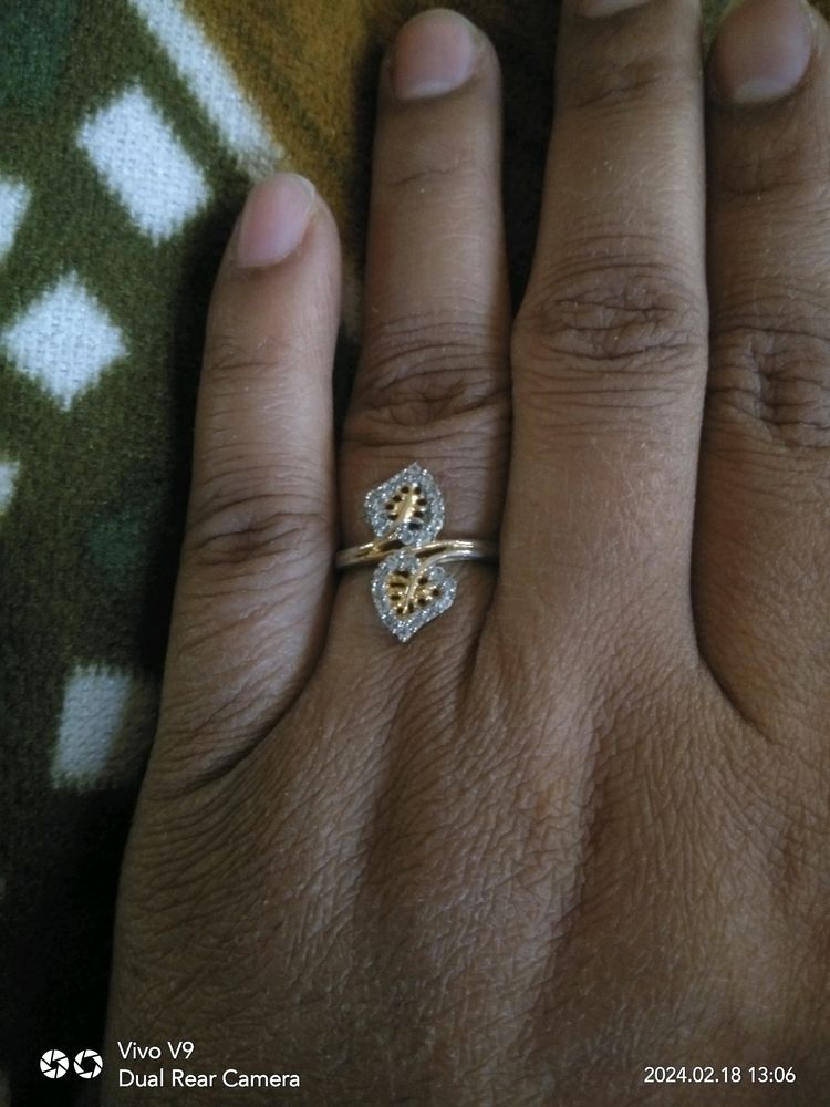 Gold &amp; Diamond Accent Heart Ring