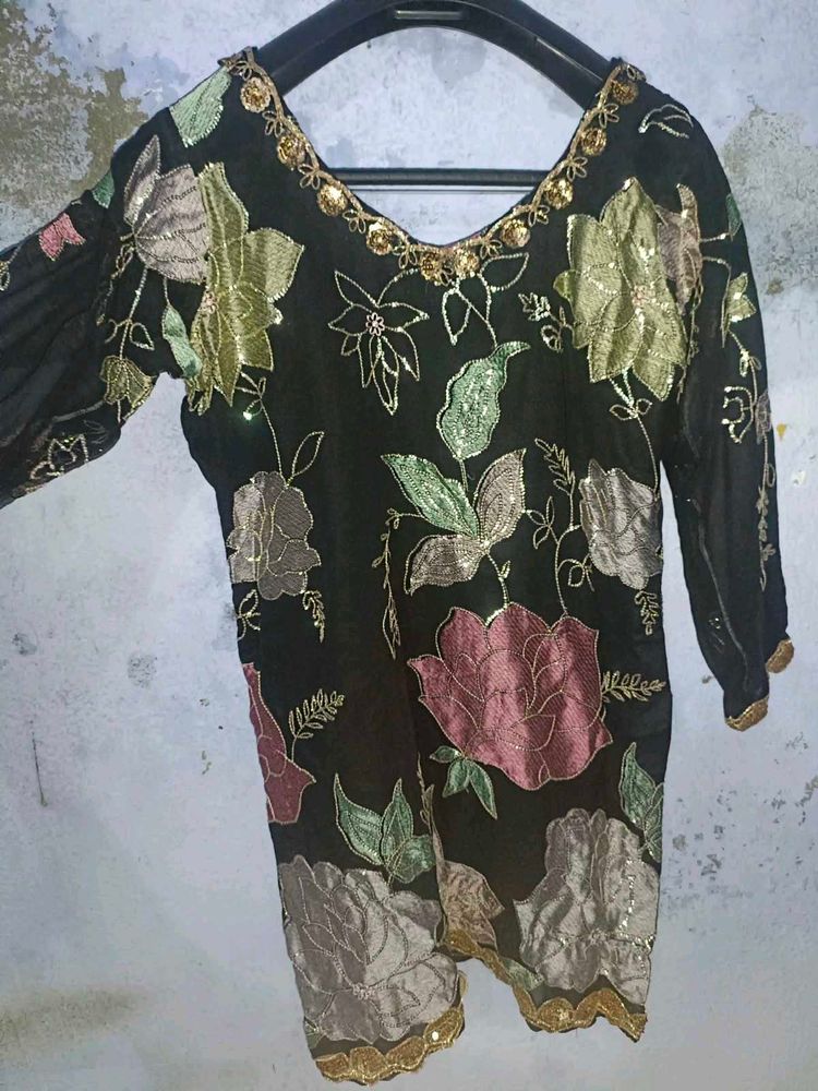 Designer Embroidered sharara set