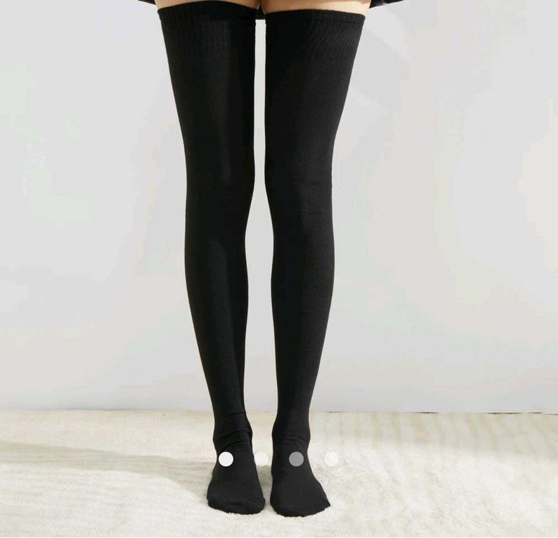 Black Thigh High Socks