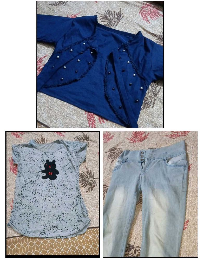 jeans top with shrug