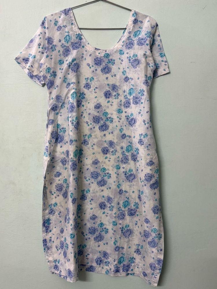 Floral Blue White Salwar Kameez Suit