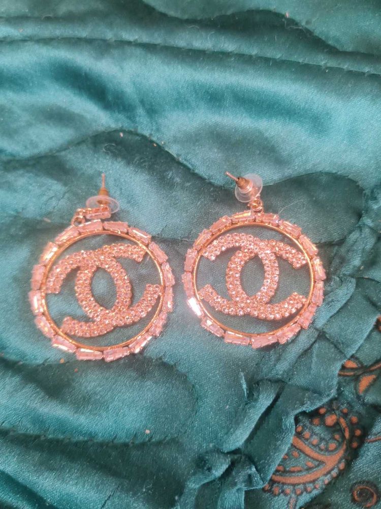Sparkling CC Hoop Earrings