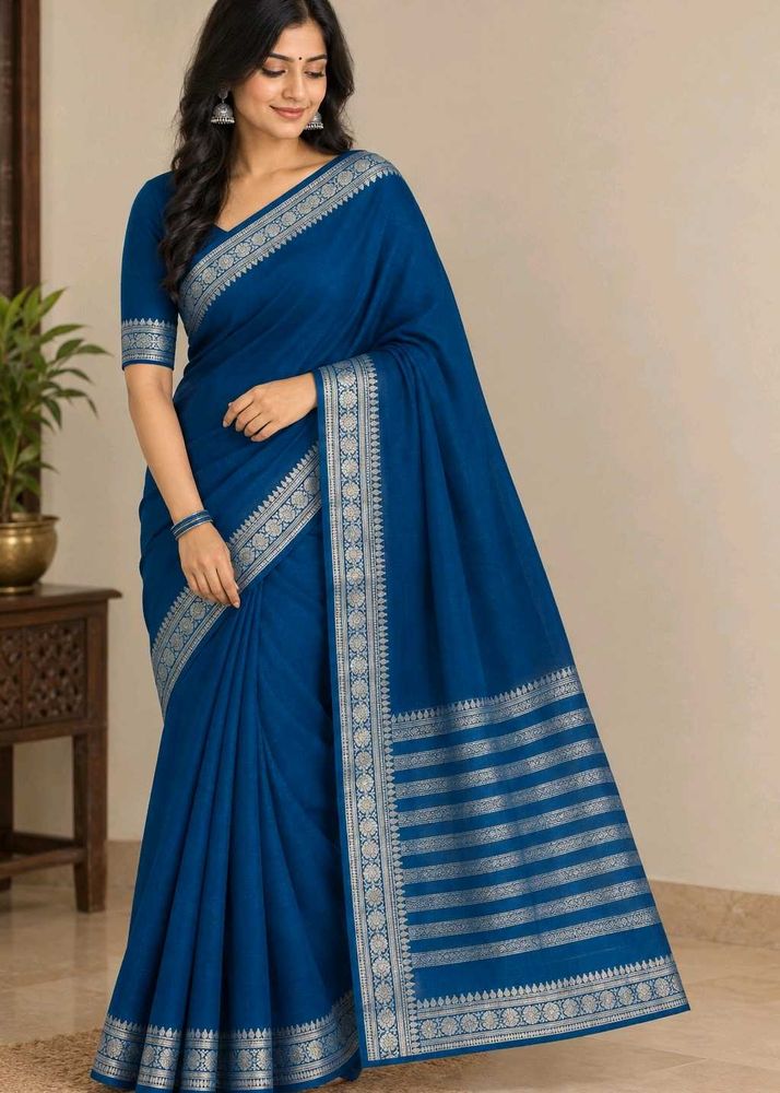 Premium Crepe silk saree-Dark Peacock blue