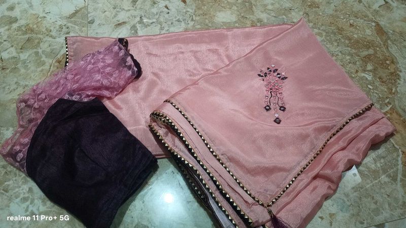 Elegant Pink Silk Saree with Blouse