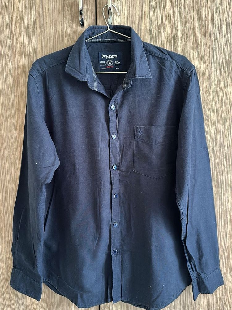 Navy Blue Moustache Shirt