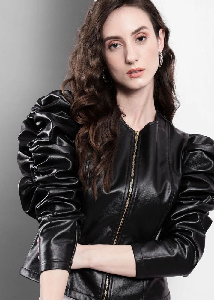 Stylish Black Faux Leather Jacket