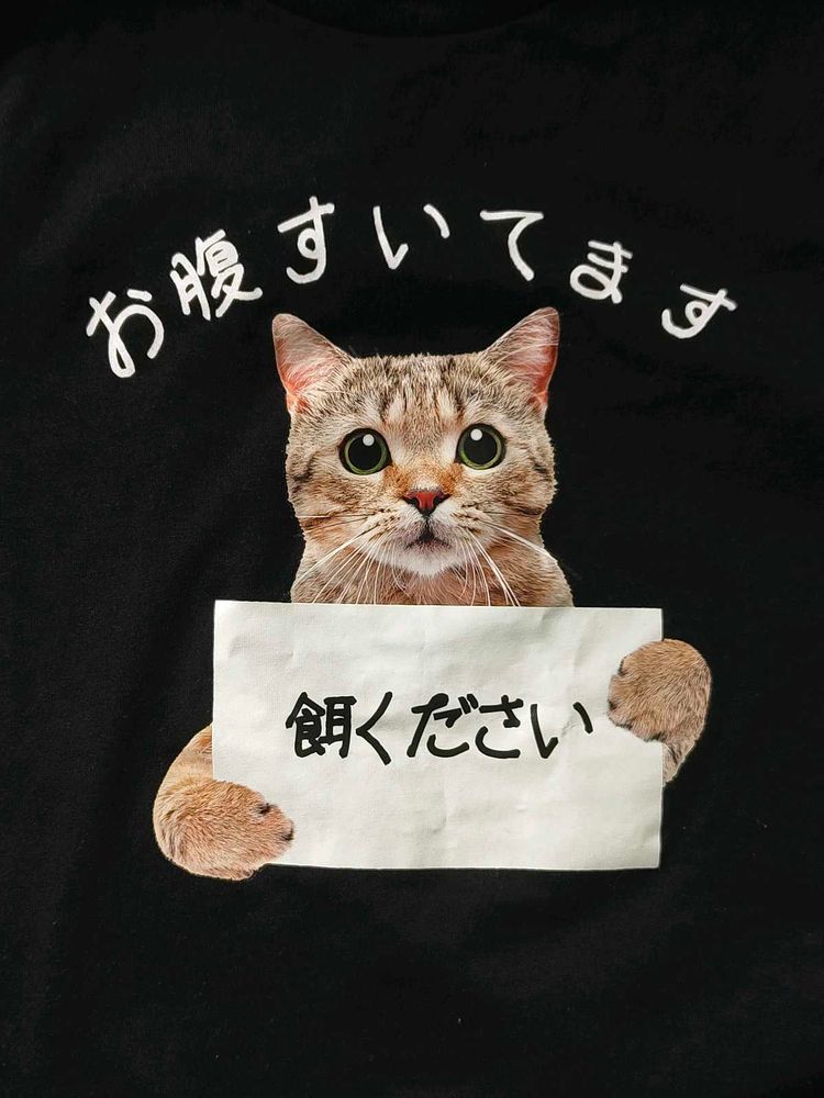 Cute Cat Graphic black T-Shirt