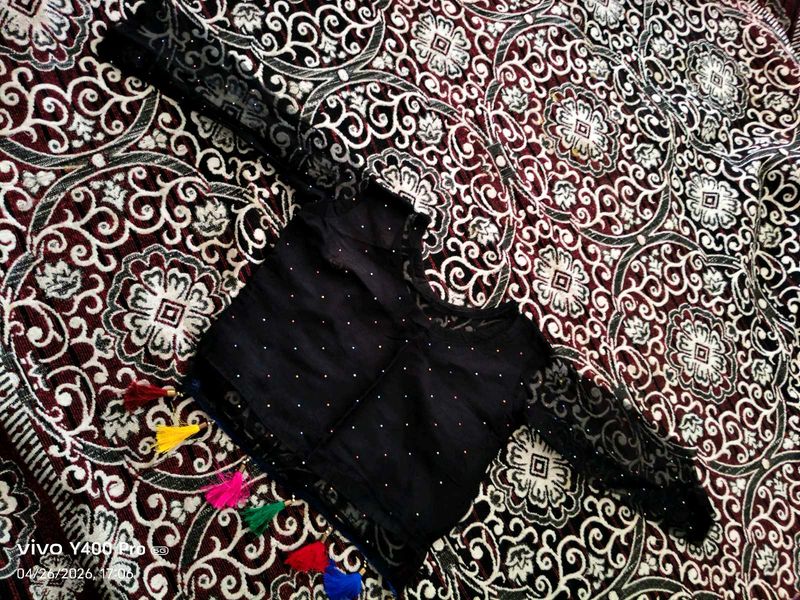 Elegant Black Blouse with Embellishments