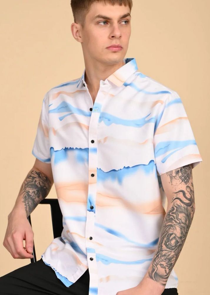 Men's Abstract Print Short Sleeve Shirt