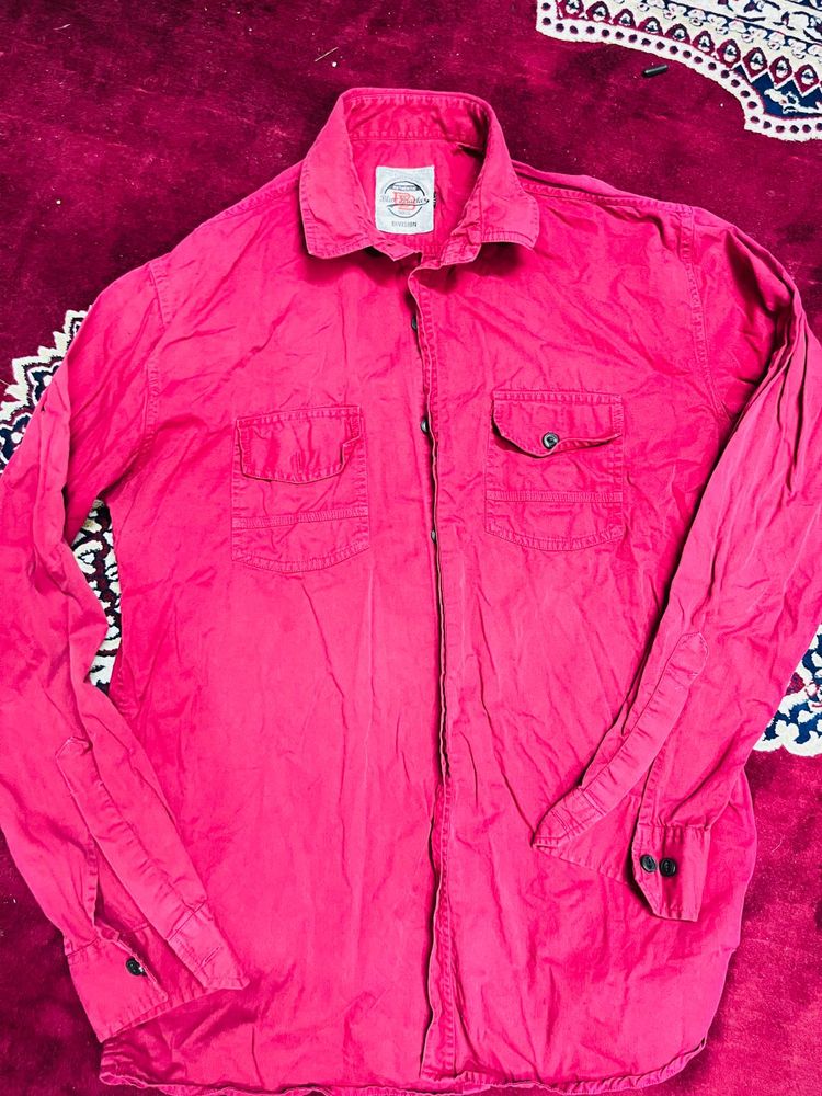 Pink Long Sleeve Button-Down Shirt