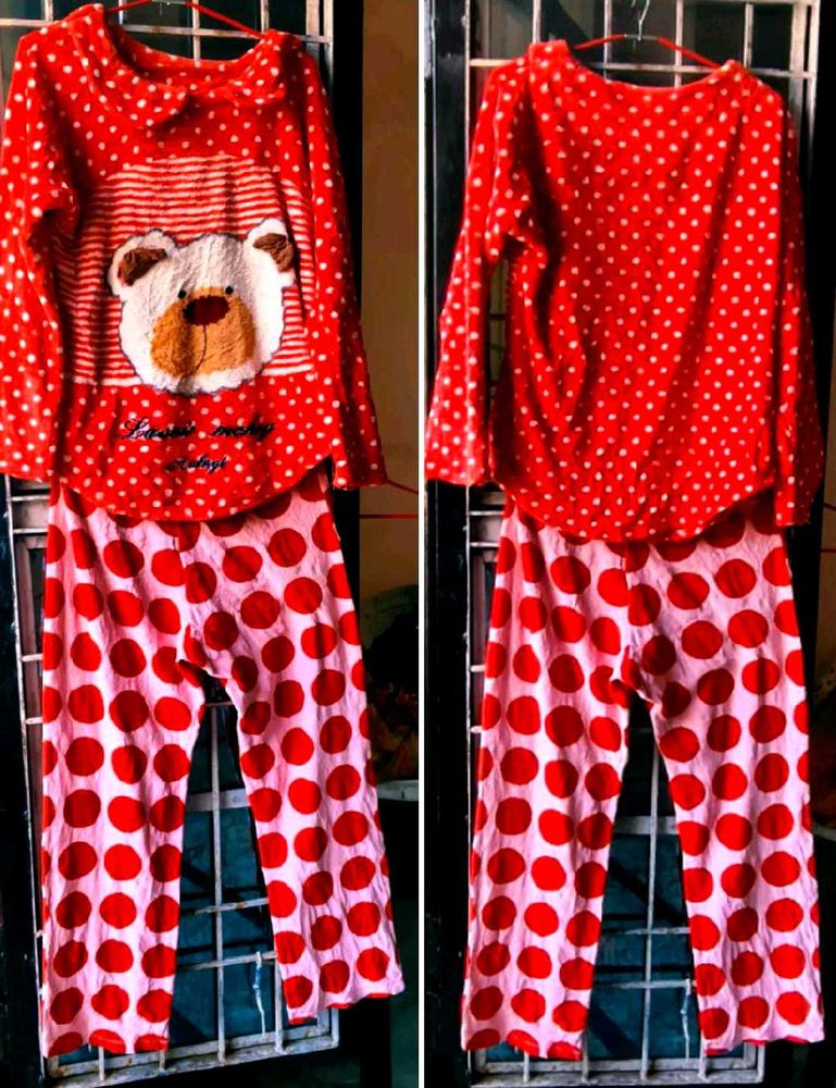 Cute Bear light woolen payjama set