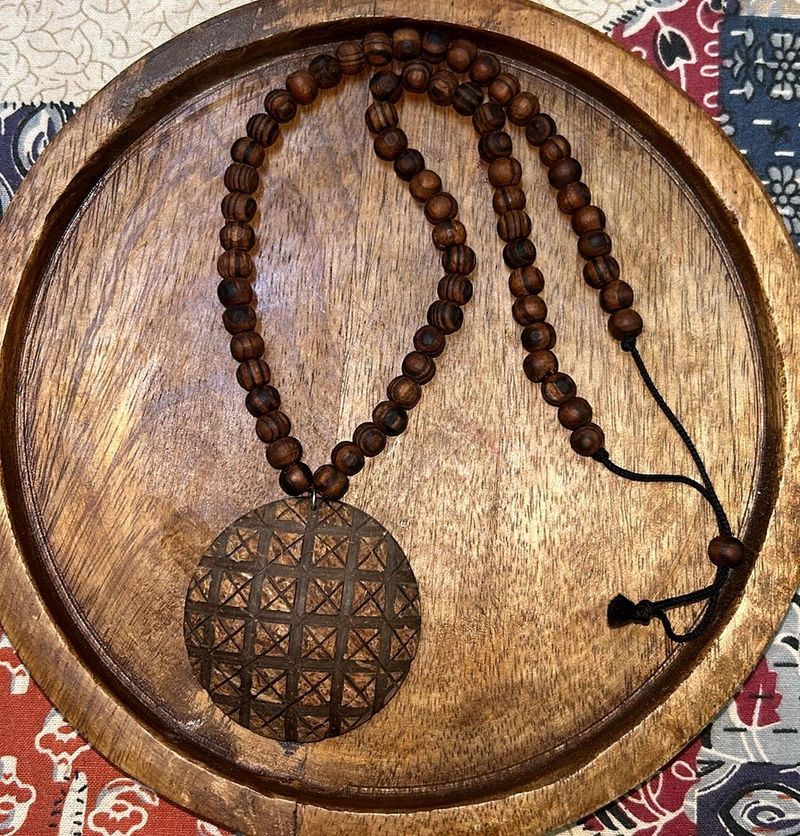 Bohemian Wooden Beaded Pendant Necklace