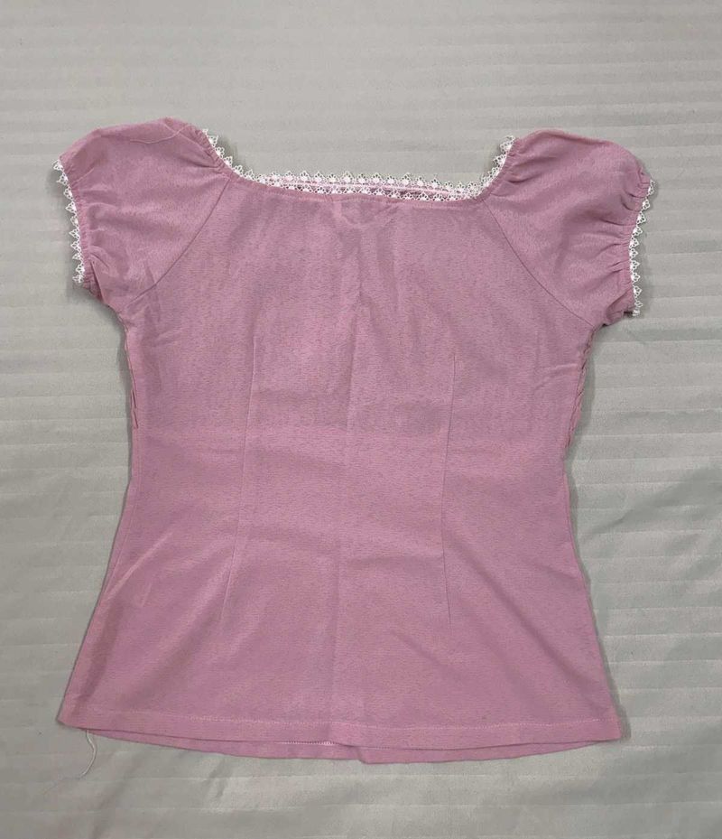 Cute Pink Puff Sleeve Top