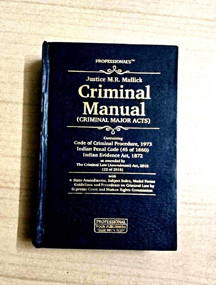 Criminal Manual (Major Acts) by Mallick, Ed. 2019