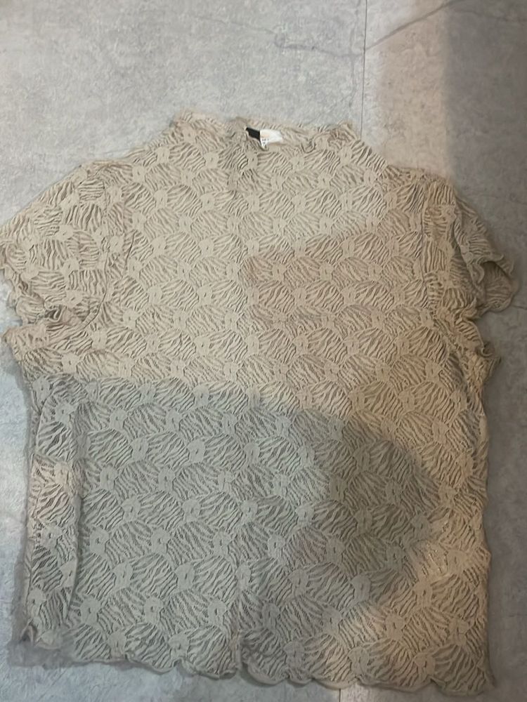 Sheer Lace Tunic Top