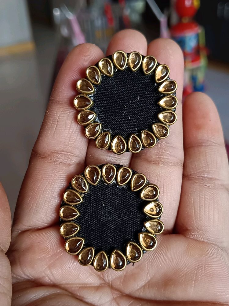 Handmade Black &amp; Gold Earrings