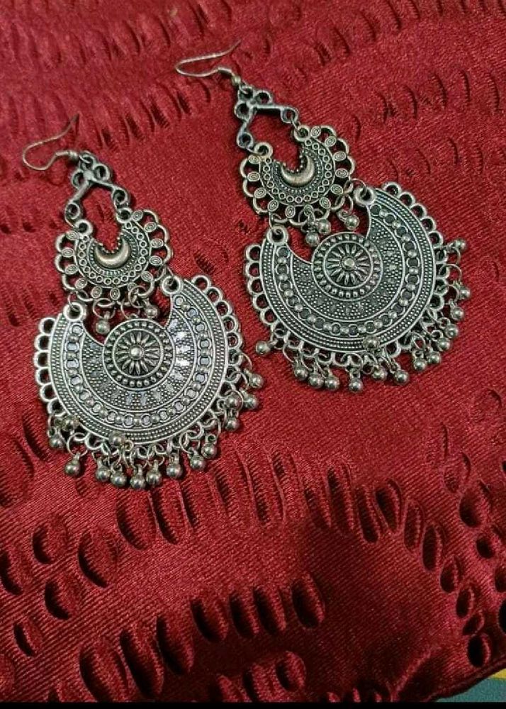 Oxidized Jhumka Earrings