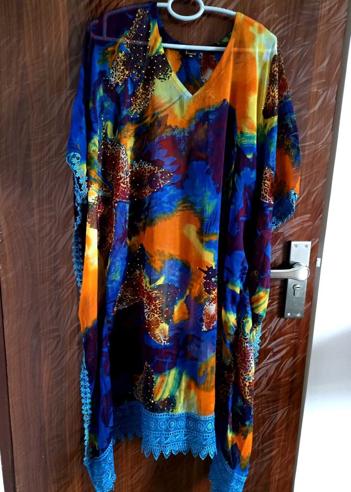 Vibrant Printed Kaftan Dress