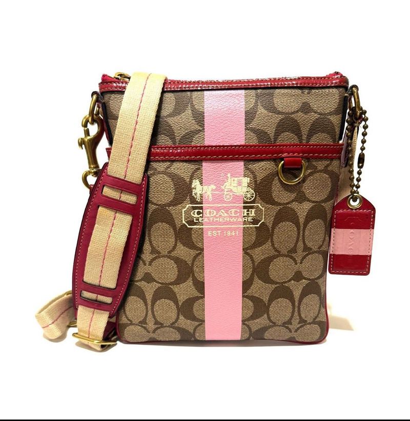Coach Signature Stripe Crossbody Bag