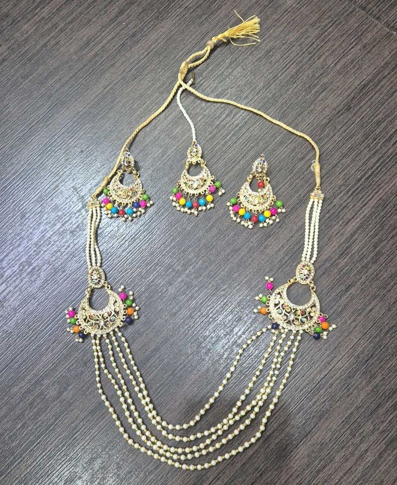 Ethnic Inspired Pearl Necklace &amp; Earring Set