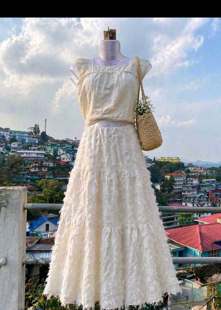 Boho Chic White Maxi Skirt