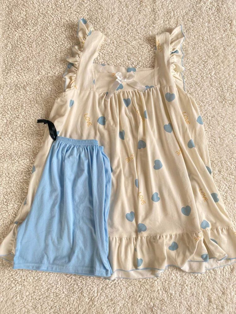 Cute Heart Print PJ Set