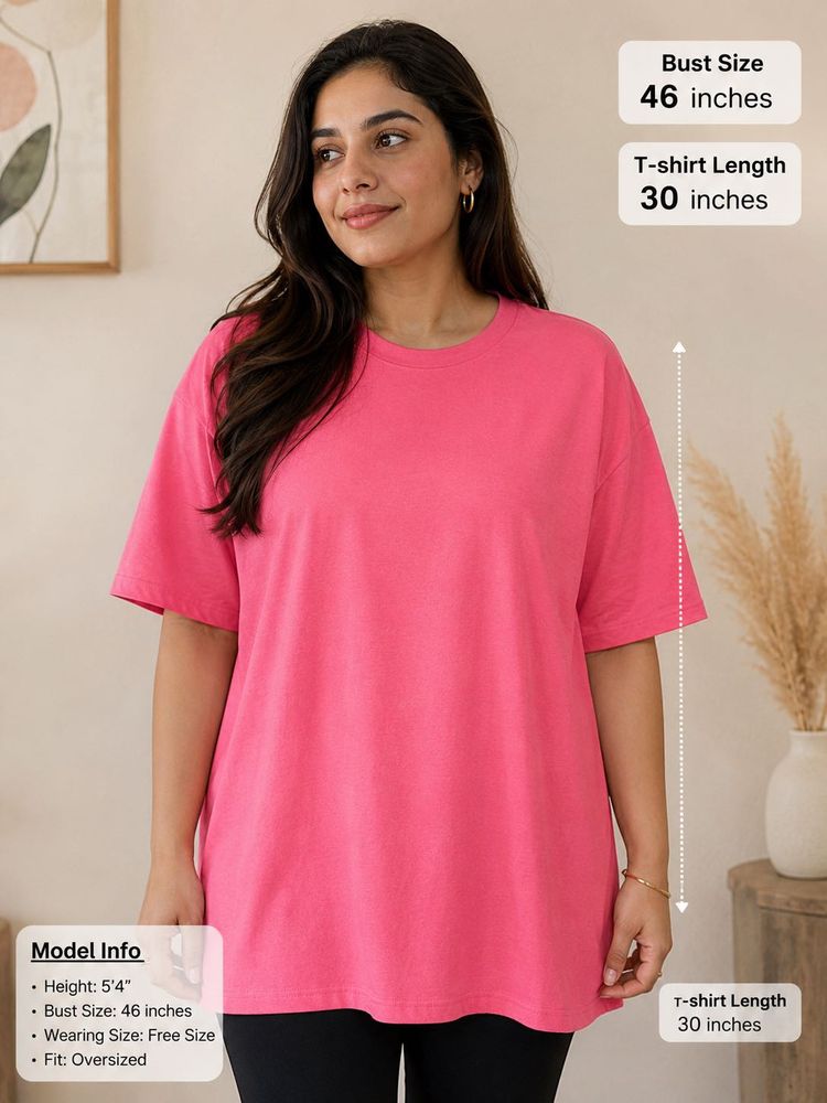 Imported Unisex Neon Pink Oversized T-Shirt